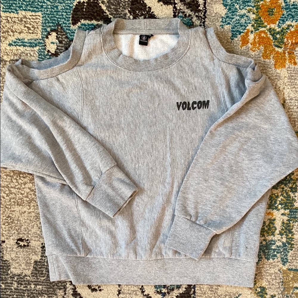 Volcom Light Gray Cold Shoulder Top